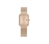 Tommy Hilfiger Zwei-Zeiger-Quarzwerk-Uhr für Damen mit Rotgoldfarbenes Edelstahl-Mesh-Gliederarmband - 1782792