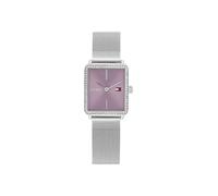 Tommy Hilfiger Zwei-Zeiger-Quarzwerk-Uhr für Damen mit Silbernes Edelstahl-Mesh-Gliederarmband - 1782790