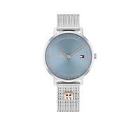 Tommy Hilfiger Zwei-Zeiger-Quarzwerk-Uhr für Damen mit Silbernes Edelstahl-Mesh-Gliederarmband - 1782738