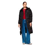 Steppmantel TOMMY JEANS "TJW ALASKA LONG PUFFER EXT", Damen, Gr. M (38), schwarz, Web, Obermaterial: 100% Polyester. Futter: 100% Polyester, unifarben, normal kniebedeckend, hoch geschlossener Ausschn