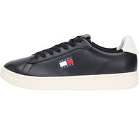 Sneaker TOMMY JEANS "ARCHIVE '98", Herren, Gr. 41, schwarz, weiß, Nappaleder, Textil, unifarben mit Farbeinsatz, Schuhe Sneaker, Freizeitschuh, Streetwear, Halbschuh, Schnürer mit Logoflagge (19071144