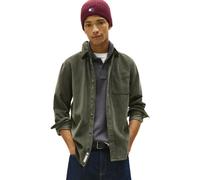 Langarmhemd TOMMY JEANS "TJM BABY CORD SHIRT EXT", Herren, Gr. XL, N-Gr, grün (pewter grün), Cord, Obermaterial: 100% Baumwolle, casual, regular fit hüftbedeckend, Langarm 1-Knopf-Manschette, Hemden,