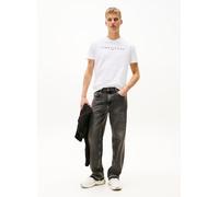Tommy Jeans T-Shirt DM0DM20744 – Kurzarm, Rundhals, Linear Logo, 100% Baumwolle – Weiß S