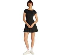 Tommy Jeans Babylock Rib Fit & Flare Minikleid für Damen, Schwarz (Schwarz), 6XL Große Größen