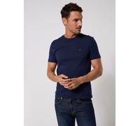 Rundhalsshirt TOMMY JEANS "TJM XSLIM 2PACK JERSEY TEE EXT", Damen, Gr. XL, blau (schwarz night navy, ecru), Single Jersey, Obermaterial: 100% Baumwolle, unifarben, slim fit normal, Rundhals, eingesetz