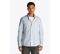 Langarmhemd TOMMY JEANS "TJM REG OXFORD SHIRT EXT", Herren, Gr. XXL, N-Gr, blau (sweet blau), Web, Obermaterial: 100% Baumwolle, casual, regular fit normal, Rundhals, Langarm eingesetzt 1-Knopf-Mansch