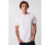 T-Shirt TOMMY JEANS "TJM SLIM LINEAR CHEST TEE EXT", Herren, Gr. L, beige (ecru), Single Jersey, Obermaterial: 100% Baumwolle, unifarben, regular fit normal, Rundhals, eingesetzt abgesteppte Kante, Sh