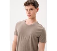 Tommy Jeans T-Shirt JASPE HERITAGE – Slim Fit, Baumwoll-Mix, Taupe Melange, Größe L
