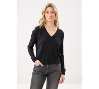 Tommy Hilfiger Damen Pullover TJW Essential Vneck Sweater EXT Schwarz V-Ausschnitt XS