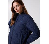 Blouson TOMMY JEANS "TJW REG ONION QUILT JACKET", Damen, Gr. S (36), blau (schwarz night navy), Web, Steppware, Obermaterial: 100% Polyamid, unifarben, casual, Langarm, Jacken (39421840-S) schwarz nig