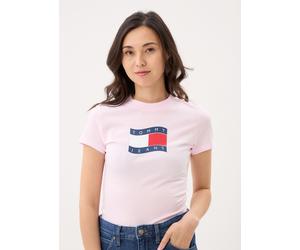 Tommy Jeans - Bekleidung Tjw Slim Wavy Flag T DW0DW22781 - Rosa - Größe XS