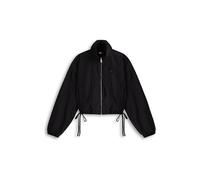 Kurzjacke TOMMY JEANS "TJW TIE SIDE HIGH NECK JACKET", Damen, Gr. XL (42), schwarz, Web, Obermaterial: 100% Nylon, unifarben, relaxed fit hüftlang, hoch geschlossener Ausschnitt, elastischer Bund, Jac