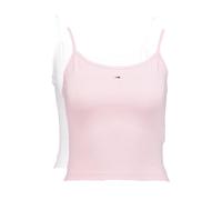 Tommy Jeans Damen 2er Pack Tops Essential Strap Top Stretch, Mehrfarbig (Ecru/Precious Pink), XXS