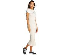Tommy Jeans Damen Bodycon Kleid Logo Slim Fit, Weiß (Ecru), XXS
