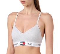 Tommy Jeans Damen Bralette Stretch, Grau (Ice Grey Heather), XL