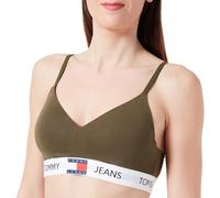 Tommy Jeans Damen Bralette Stretch, Grün (Drab Olive Green), L
