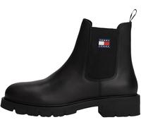 TOMMY JEANS Damen Chelsea Boots aus Leder, Schwarz (Black), 36