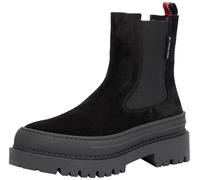 Tommy Jeans Damen Chelsea Boots Foxing Suede aus Wildleder, Schwarz (Black), 36