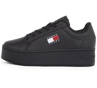 Tommy Jeans Plateausneaker TJW FLATFORM ESS Cupsole schwarz mit seitlicher Logo-Flagge Gr. 40