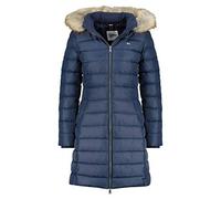 Tommy Jeans Damen Daunenmantel Essential Hooded Down Coat mit Kunstpelz, Blau (Dark Night Navy), XS