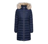 Steppmantel TOMMY JEANS "TJW ESSENTIAL HOODED DOWN COAT" Gr. S (36), blau (dark night navy) Damen Mäntel (63793844-S) dark night navy