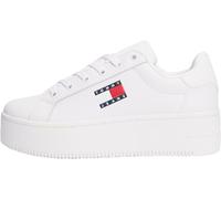 Plateausneaker TOMMY JEANS "TJW FLATFORM SNEAKER", Damen, Gr. 41, weiß, Leder, Textil, unifarben, sportlich, Schuhe, Freiezeitschuh, Halbschuh, Schnürschuh mit Schaftrandpolsterung (47516118-41) weiß