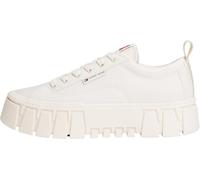 Tommy Jeans Damen Flatform Sneaker Chunky mit klobiger Sohle, Elfenbein (Ivory), 37