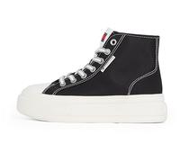 Tommy Jeans Damen Flatform Sneaker Foxing High Top, Schwarz (Black), 41