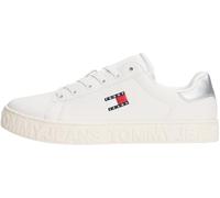 Tommy Jeans Damen Flatform Sneaker Logo Low Top, Mehrfarbig (Ecru/Silver), 41