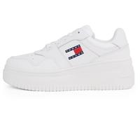Tommy Jeans Damen Flatform Sneaker Retro Basket Flatform Essential Schuhe, Weiß (White), 40