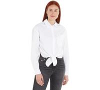 Blusentop TOMMY JEANS "TJW FRONT TIE SHIRT" Gr. L (40), weiß (white) Damen Blusen langarm mit Bindeband (93966209-L)