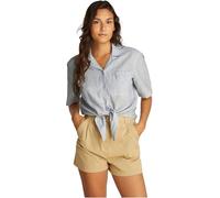 Tommy Jeans Damen Hemd Linen Cropped, Mehrfarbig (Colorado Blue/Stripe), XXS