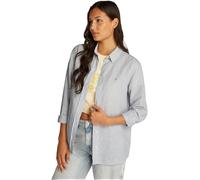 Tommy Jeans Damen Hemd Linen Relaxed Fit, Mehrfarbig (Colorado Blue/Stripe), M