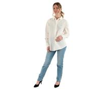 Tommy Jeans Damen Hemdbluse aus Baumwolle und Leinen, offwhite, Gr. XS