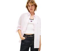 Tommy Jeans Damen Hemd Poplin Regular Fit, Rosa (Pearly Pink/Stripe), S