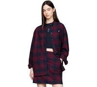 Tommy Jeans Damen Hemd Tartan Check Shirt Oversized, Mehrfarbig (Rouge Winter Check), XS