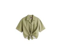 Tommy Jeans Damen Hemdbluse aus Leinen-Mix, oliv, Gr. XS