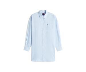 Tommy Jeans Damen Hemdblusenkleid, bleu, Gr. L