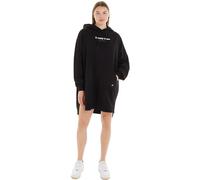 Tommy Jeans Damen Hoodie Kleid Essential Logo mit Kapuze, Schwarz (Black), L