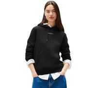 Kapuzensweatshirt TOMMY JEANS "TJW REG LINEAR HOODIE EXT", Damen, Gr. XL (42), schwarz, Sweatware, Obermaterial: 80% Baumwolle, 20% Polyester, unifarben, casual, regular fit, Langarm Rippbündchen, Swe