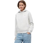Kapuzensweatshirt TOMMY JEANS "TJW REG S FLAG HOODIE", Damen, Gr. S (36/38), ice grau heather, Sweatware, Obermaterial: 80% Baumwolle, 20% Polyester, meliert, regular fit kurz, Rundhals, Rippbündchen,