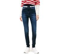 Skinny-fit-Jeans TOMMY JEANS "Nora Mid Rise Skinny Fit", Damen, Gr. 25, Länge 28, blau (denim schwarz), Denim/Jeans, Obermaterial: 98% Baumwolle, 2% Elasthan, unifarben, skinny fit, Jeans Skinny-fit-J