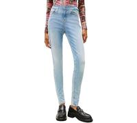Skinny-fit-Jeans TOMMY JEANS "NORA MR SKNY", Damen, Gr. 31, Länge 30, blau (denim light1), Denim/Jeans, Obermaterial: 98% Baumwolle, 2% Elasthan, unifarben, casual, skinny fit knöchellang, Jeans, mit