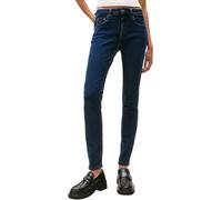 Skinny-fit-Jeans TOMMY JEANS "SOPHIE LW SKN", Damen, Gr. 30, Länge 32, denim blau schwarz, Denim/Jeans, Obermaterial: 98% Baumwolle, 2% Elasthan, unifarben, skinny fit knöchellang, Jeans, mit Logo-Bad