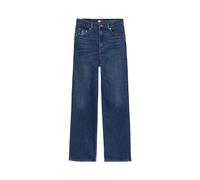 Straight-Jeans TOMMY JEANS "Layla High Rise Slim Straight", Damen, Gr. 28, Länge 32, blau (schwarz denim), Denim/Jeans, Obermaterial: 99% Baumwolle, 1% Elasthan, unifarben, casual, slim fit knöchellan