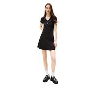 Tommy Jeans Damen Kurzarm Polo Stretch Sommer Freizeitkleider, Schwarz, Groß