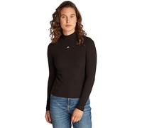 Tommy Jeans Damen Langarmshirt Essential Mock Neck, Schwarz (Black), XXS