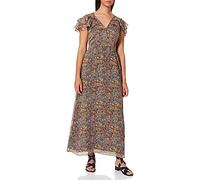 Tommy Jeans Damen Maxi Kurzarm Kleid Braun (Ditsy Flower 901) Medium