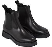 Tommy Jeans Damen Mid Boot Stiefel Chelsea Flat Stiefeletten, Schwarz (Black), 36