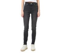 Skinny-fit-Jeans TOMMY JEANS "Nora Mid Rise Skinny" Gr. 29, Länge 32, schwarz (denim schwarz1), Damen, Denim/Jeans, Obermaterial: 92% Baumwolle, 6% Elastomultiester, 2% Elasthan, unifarben, Jeans, mit